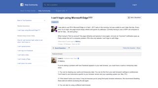 I can't login using Microsoft Edge??? | Facebook Help Community ...