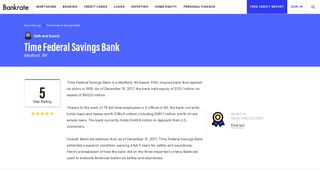 Time Federal Savings Bank Reviews and Ratings - Bankrate.com