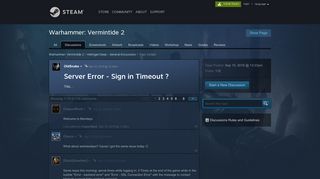 Server Error - Sign in Timeout ? :: Warhammer: Vermintide 2 Helmgart ...