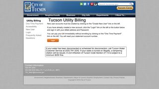 Tucson Utility Billing | Official website of the City of Tucson