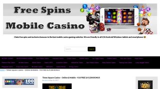 Times Square Casino - Online & Mobile - €10 FREE & €1200 BONUS
