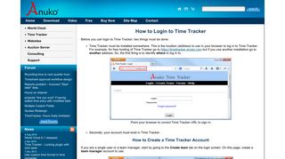 How to login to Time Tracker - Anuko