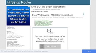 How to Login to the Arris DG1670 - SetupRouter