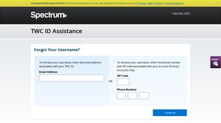 Forgot Username? - Register for a TWC ID - Spectrum