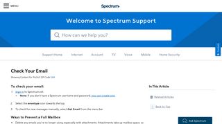 Check Your Email How to check your Spectrum email on Spectrum.net