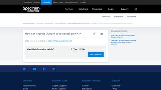 How to access Outlook Web Access (OWA) - Spectrum Enterprise