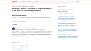 Does Time Warner Cable offer its customers ESPN3? If not, how can ...