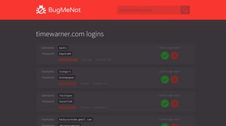 timewarner.com logins - BugMeNot