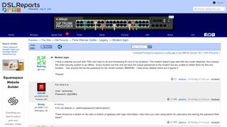 Modem login - Time Warner Cable - Legacy | DSLReports Forums
