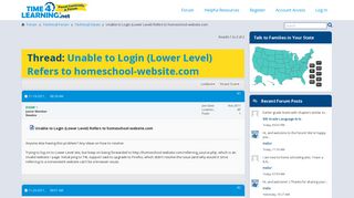 Unable to Login (Lower Level) Refers to homeschool-website.com ...