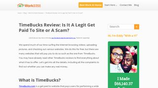 TimeBucks Review: Is It A Legit Get Paid To Site or A Scam? - Work ...