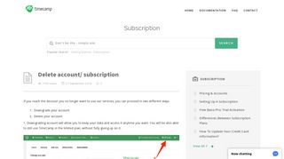 Delete account/ subscription - TimeCamp Knowledge Base