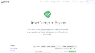 TimeCamp + Asana integration: Track time of projects · Asana
