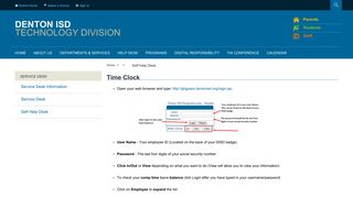 Service Desk / Time Clock - Denton ISD
