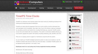 Holland Computers: timeips time clocks