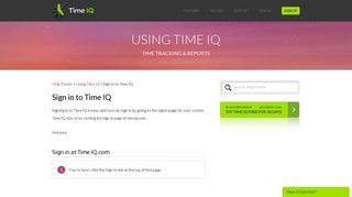 Sign in to Time IQ | Account Basics | Help Center | Time IQ