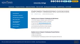 Empower Timekeeping Quickguide | University College | Kent State ...