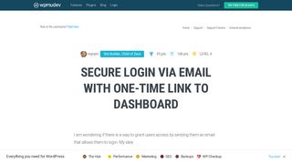 Secure login via email with one-time link to dashboard - WPMU Dev