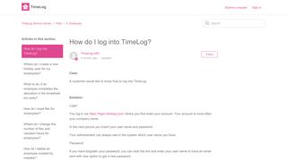 How do I log into TimeLog? – TimeLog Service Center