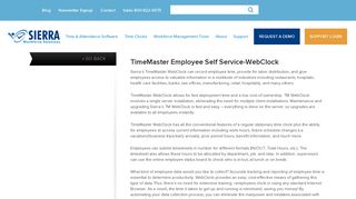 TimeMaster Employee Self Service-WebClock - Sierra