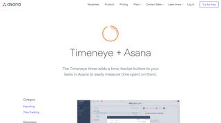 Timeneye + Asana app integration: task time tracking · Asana
