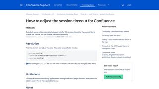 How to adjust the session timeout for Confluence - Atlassian ...