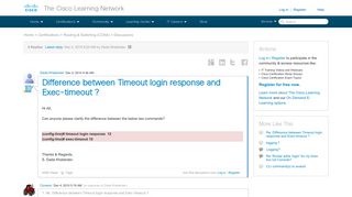 Difference between Timeout login response and Exec-timeout ...