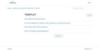 TIMEPLAY – Cineplex