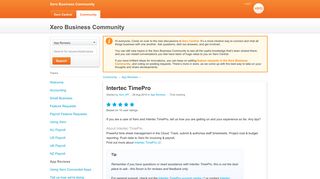 Xero Community - Intertec TimePro