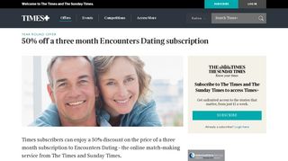 50% off a three month Encounters dating subscription | Times+