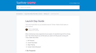 Launch Day Guide | Times Tables Rock Stars Help Center