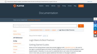Login Basics & Best Practices - PlayFab Documentation
