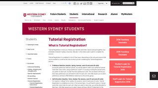 Tutorial Registration | Western Sydney University