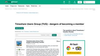 Timeshare Users Group (TUG) - dangers of becoming a member ...