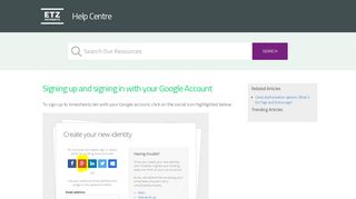 Signing up and signing in with your Google Account – etz ...