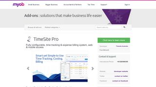 TimeSite Pro | add on to your MYOB accounting software