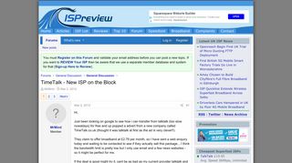 TimeTalk - New ISP on the Block | ISPreview UK Forum
