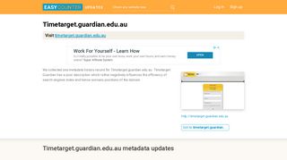 Timetarget Guardian (Timetarget.guardian.edu.au) - Logon