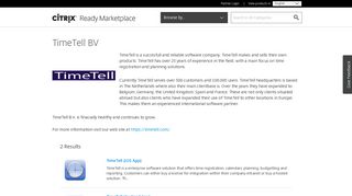 Citrix Compatible Products from TimeTell BV - Citrix Ready Marketplace