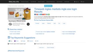 Timeweb ingles markets ingle ess login Results For Websites Listing