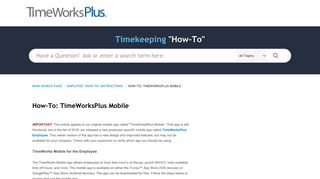 TimeWorksPlus | How-To: TimeWorks Mobile - Employee
