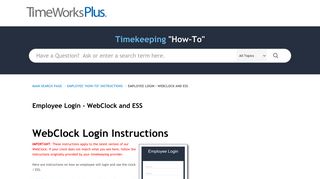 TimeWorksPlus | Employee Login - WebClock and ESS
