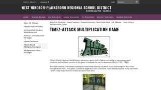 Timez-Attack Multiplication Game - WW-P K-3 Schools