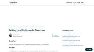 Setting your Dashboard's Timezone – Zendesk Chat