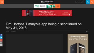Tim Hortons TimmyMe app being discontinued on May 31, 2018 ...
