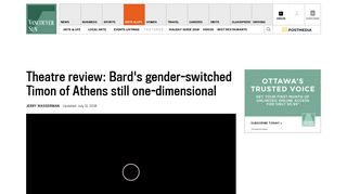 Bard on the Beach review: Bard's Timon of Athens still one ...