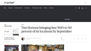 Tim Hortons bringing free WiFi to 90 percent of its locations by ...