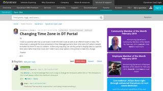 Changing Time Zone in DT Portal | Dynatrace Answers