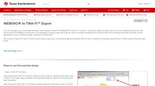 WEBENCH ® to TINA-TI™ Export - Texas Instruments