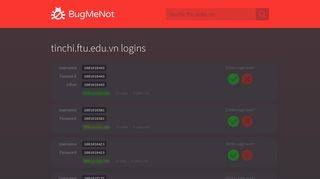 tinchi.ftu.edu.vn passwords - BugMeNot